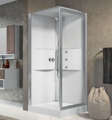Novellini - MEDIA 2.0 GF80 G+F - Multifunction Shower Cubicle: Pivot Door + Side Panel (Options)