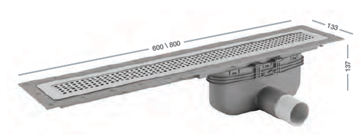 First Class - Phlexiline Living Plus Standard Side Outlet 600mm (Cheesgrate) FC6882521