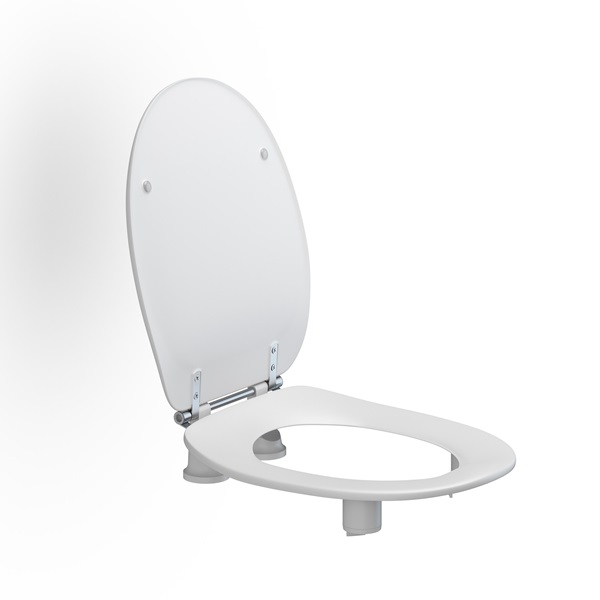 Pressalit - DANIA - Toilet Seat & Cover, 50mm Raised Cross Bar Hinge, Stabilising Buffers & Splash Guard (R43000) 