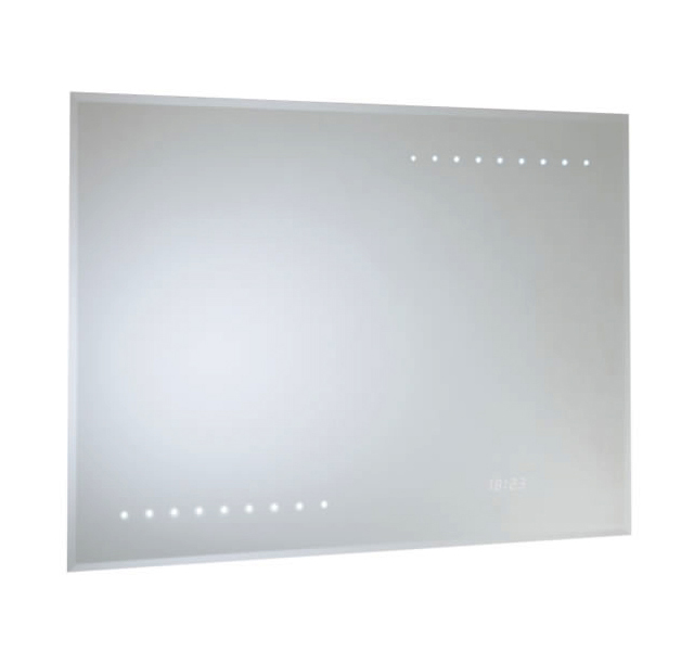 RAK Renoir Demistable LED Mirror with shaver socket and digital clock #1
