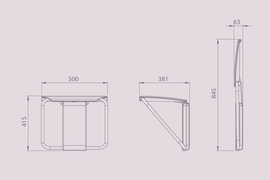 Impey Bench Dimensions and Technical Drawing
