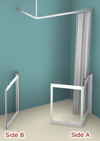 Contour Corner Access Sliding Shower Door, Half Height, Made to Measure (White) RIGHT HANDED