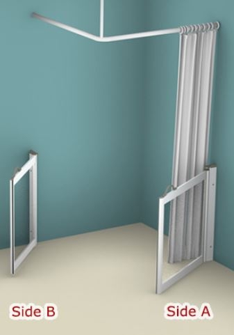 Contour Corner Access Sliding Shower Door, Half Height, Made to Measure, Bi-parting 