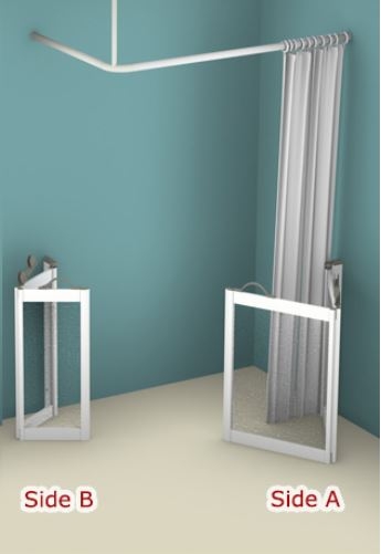 Contour Corner Access Sliding Shower Door, Half Heighy, Made to Measure, Twin Bi-folding #1