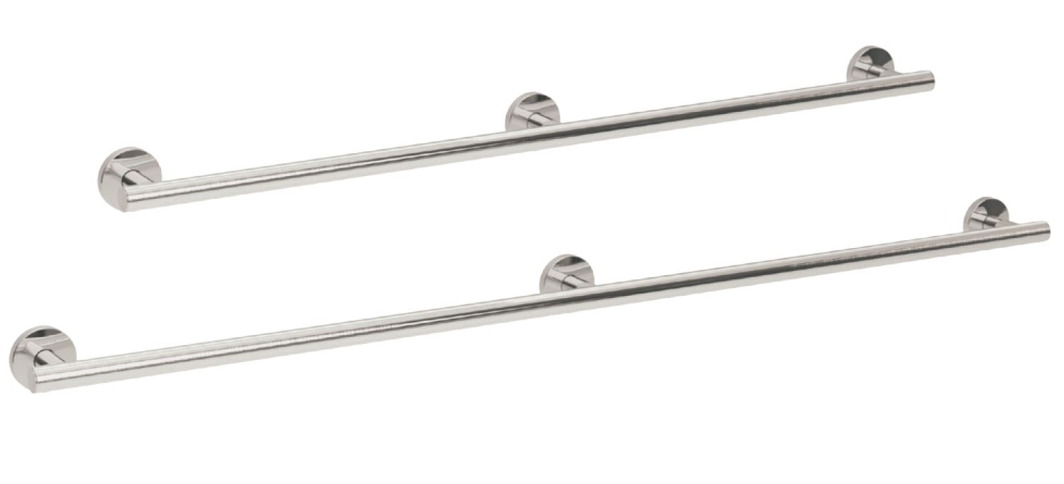 Bathex Yardley 3 Flange Grab Rail 1000mm & 1250mm (Stainless Steel 25mm)