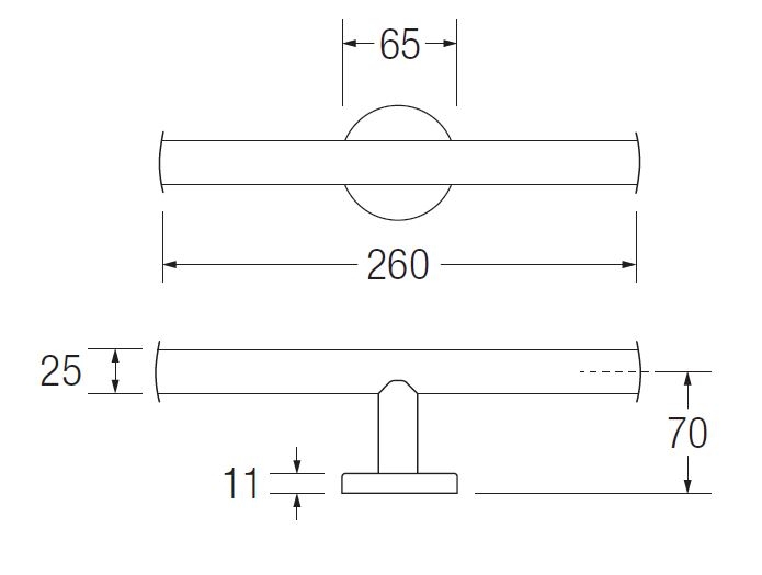 Bathex Yardley Double Toilet Rolls Holder (25mm Stainless Steel) TECHNICAL DRAWING