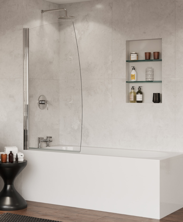 Coram - BATH SCREEN - Sail (Chrome)