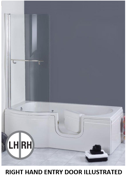 Contour - BRERETON - P Shaped Walk-In Bath (1675 x 750 x 850mm)