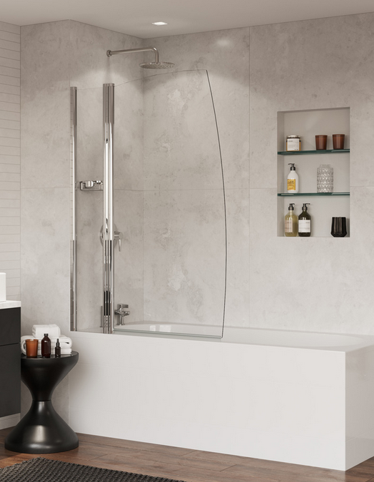 Coram - BATH SCREEN - Sail with Panel (Chrome)