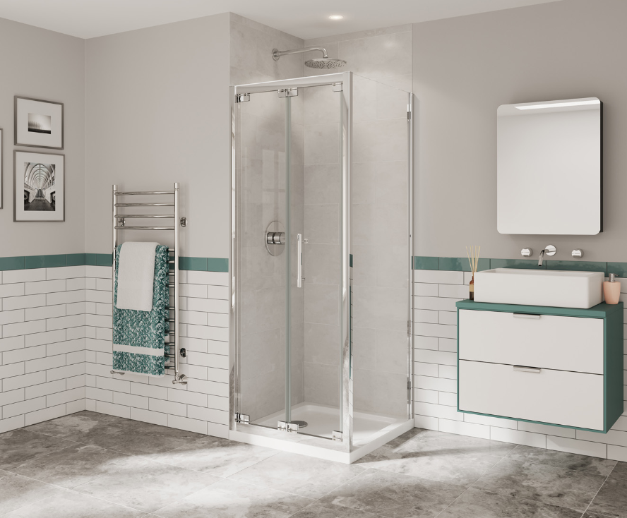 Coram - OPTIMA 6 - Bi-Fold Door, Shower Enclosure, CHROME