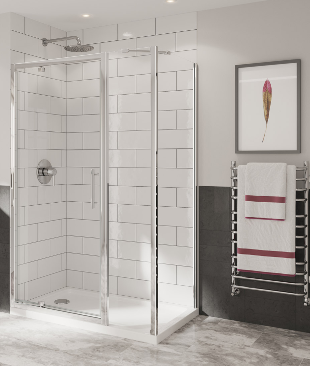 Coram - OPTIMA 6 - In-Line Panel, Shower Enclosure, Chrome