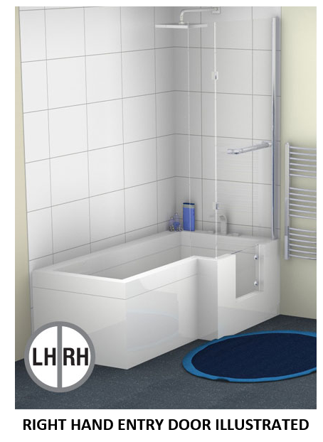 Contour - MARBURY - L Shaped Walk-In Bath (1670 x 700 x 850mm)