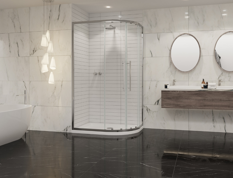Coram - PREMIER 8 - Quadrant Door Shower Enclosure, Chrome (Different Sizes) 