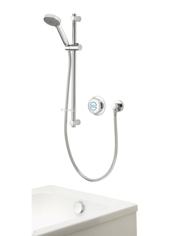 Aqualisa - QUARTZ BLUE - Dual Outlet, Concealed Smart Bath Shower with Overflow Filler & Adj. Head (HP/Combi / Gravity Pumped)