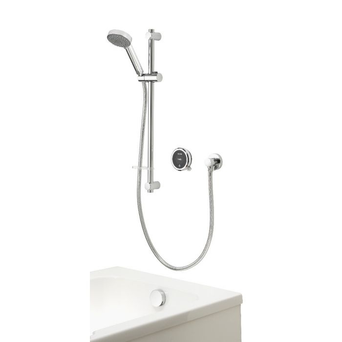 Aqualisa - QUARTZ TOUCH - Concealed Smart Shower with ADJUSTABLE HEAD & BATH OVERFLOW FILLER (HP/Combi / Gravity Pumped) 