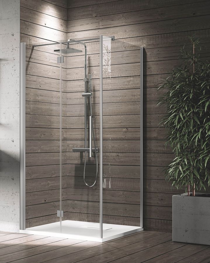 Novellini - YOUNG 2.0 - 2GS + F - Corner Solution: 1 Hinged Bi-Folding Door + Side Panel, Y22GS, Y2FG,