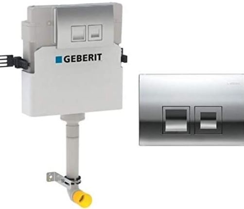 Geberit - DELTA - Concealed Cistern 12cm with DELTA 30 Flush Plate; Gloss Chrome (6/3L)