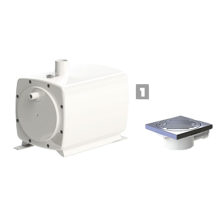 SaniFlo - SANIFLOOR + 1 Shower Pump; 1 Inlet (For Shower / Walk-In Wetroom) (TILED FLOOR)
