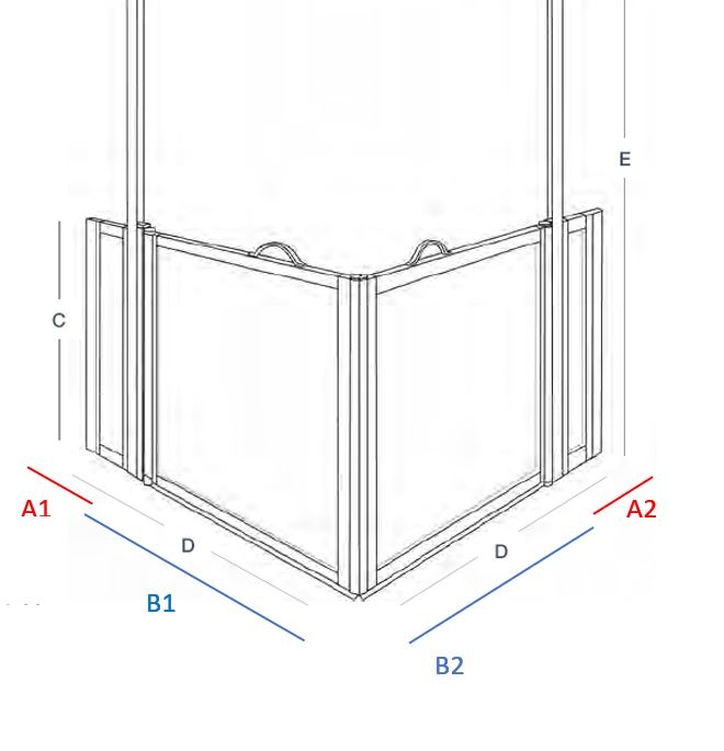 FC - OPTION I - PRO-DOOR - Corner Entry Doors with Fixed Panels (Advance Rise & Glide Door System)