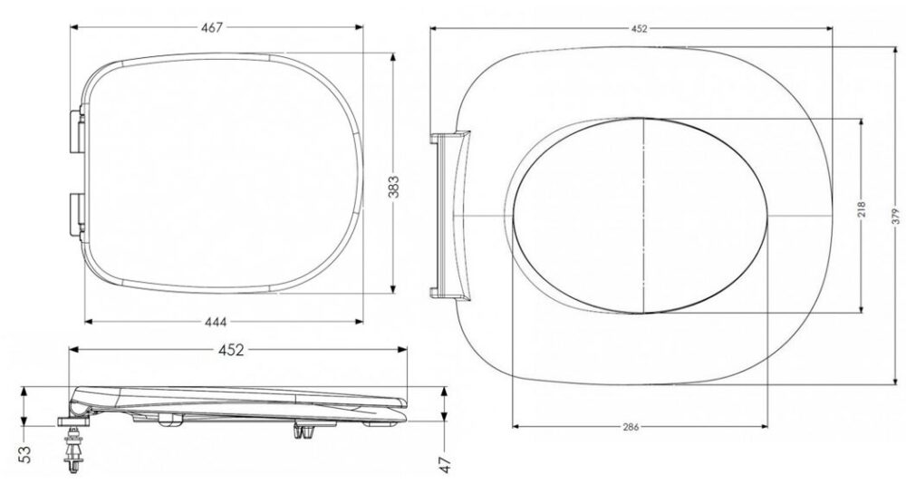 AKW - Ergonomic Toilet Seat with Lid / Cover (Dark Blue or Mid Grey) (Non-Returnable) - Image 2