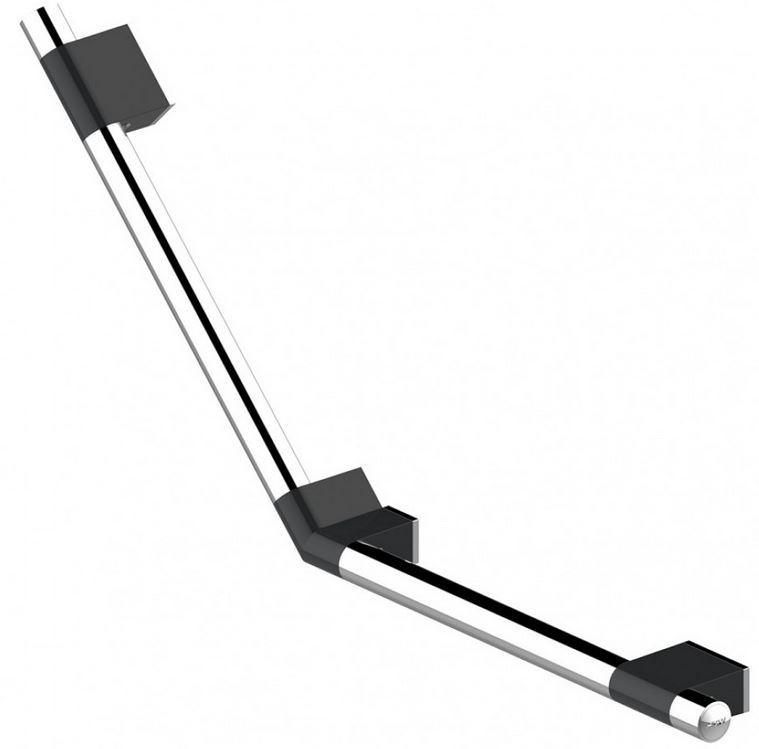 AKW - ONYX - DUO - Angled 135° Grab Rail (Black Fixings, 450 x 450mm)