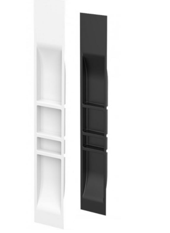 AKW - Wall Shower NICHE, 3 Shelfs, 1900 x 356 x Depth: 96mm (Black / White)