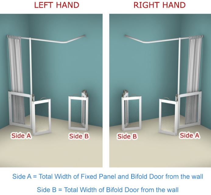 AKW - Contour - WF12 - Twin Bi-folding Doors for Ease of Use (With a Fixed Panel & Vertical Curtain Rail Support) (Email for Quote)