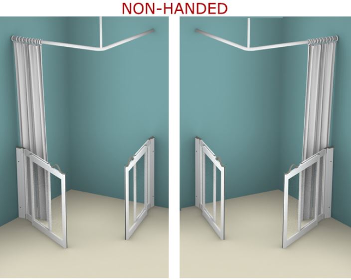 AKW - Contour - WF5 - Twin Sliding Shower Doors Hinging From The Wall (Will fit an area over 875mm) (Email for Quote)