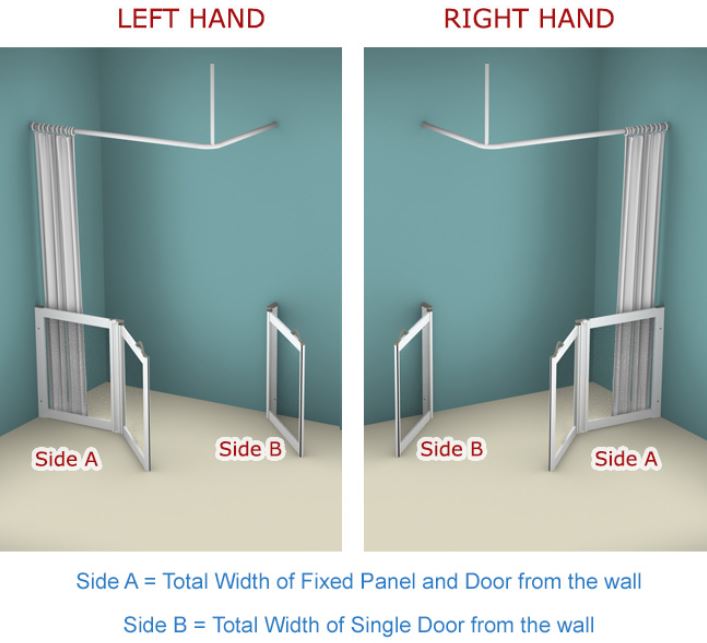 AKW - Contour - WF8 - CORNER ACCESS WITH FIXED PANEL - Bi-parting Shower Door (Email for Quote)