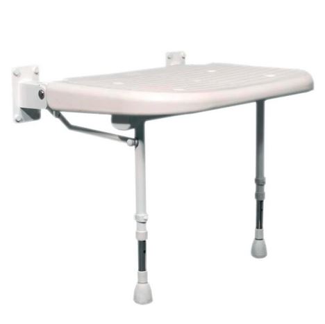 AKW - 4000 SERIES - Advanced Fold Up Moulded Shower Seat (Wall Mounted, White / No Cushion)