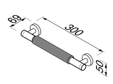 GEESA - Comfort & Safety - Straight Grab Rail with Anti-Slip Handle, 300mm (Chrome) - Image 2