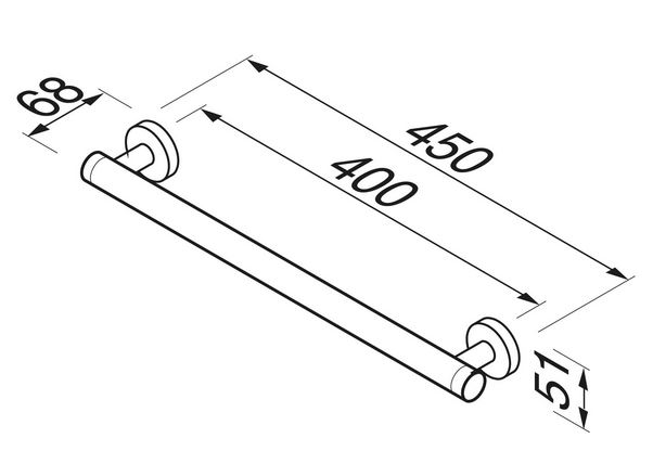 GEESA - Comfort & Safety - Straight Grab Rail, 450mm (Chrome) - Image 3