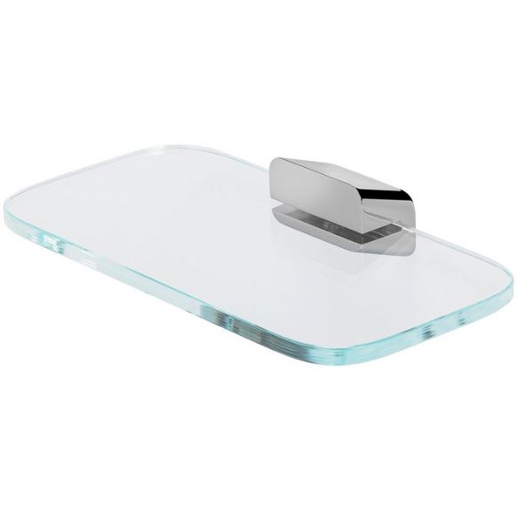 GEESA - SHIFT - Bathroom Shelf, Glass, Chrome (220 x 35 x 118mm)