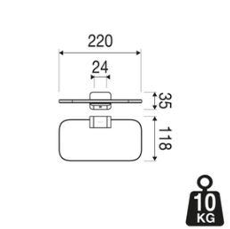 GEESA - SHIFT - Bathroom Shelf, Glass, Chrome (220 x 35 x 118mm) - Image 2