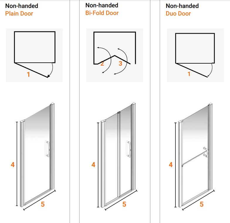 AKW - LARENCO - ALCOVE Full Height Door with Inline Panel (Plain / Bi-fold / Duo) (Options)