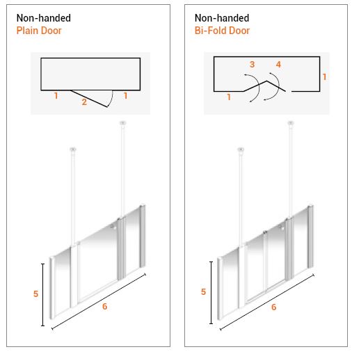 Larenco Alcove Half Height Door
with Two Inline Panels