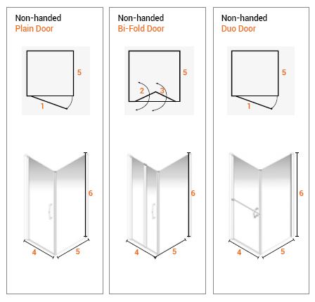 AKW - LARENCO - CORNER with Full-Height Door & Side Panel (Plain / Bi-fold / Duo) (Options)