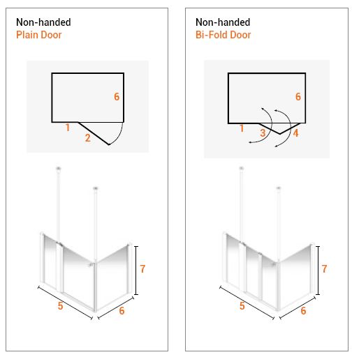 AKW - LARENCO - CORNER with Half-Height Door with Inline & Side Panel (Plain / Bi-fold) (Options)