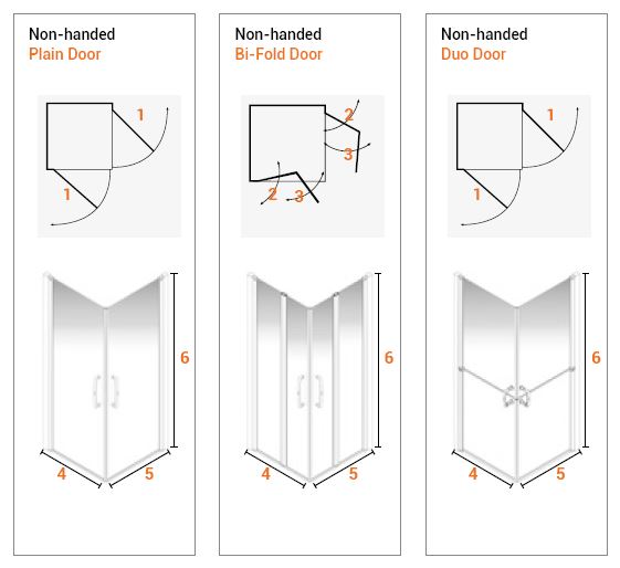 AKW - LARENCO - CORNER with 2 Full-Height Doors (Plain / Bi-fold / Duo) (Options)