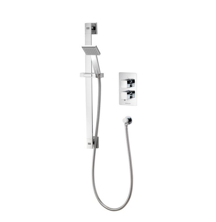 Aqualisa - AQ - Square Concealed Thermostatic Mixer with Dual Outlet