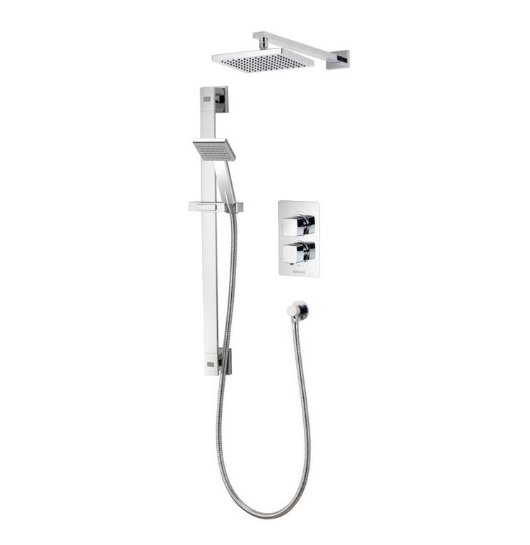 Aqualisa - AQ - Square Concealed Thermostatic Mixer with Dual Outlet