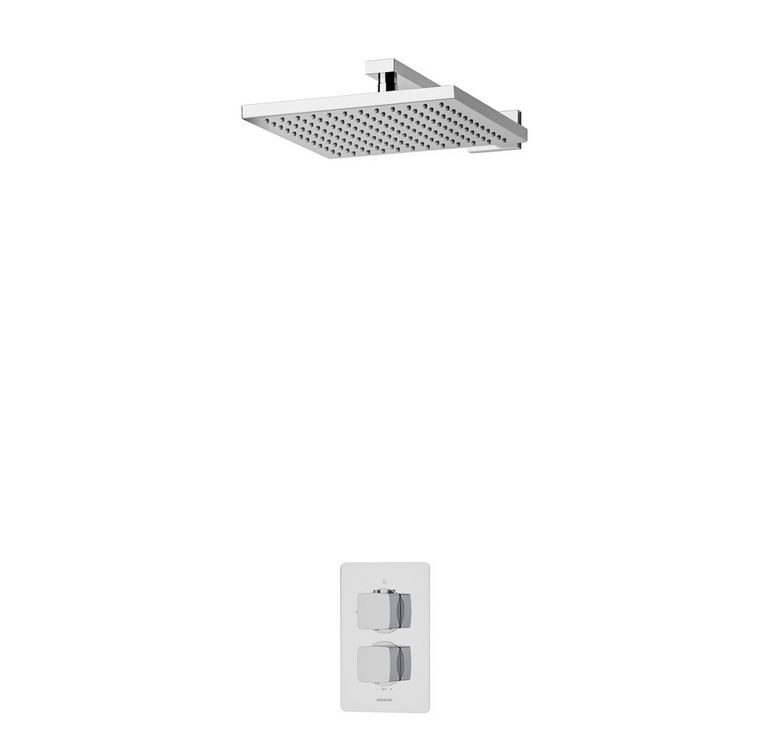 Aqualisa - DREAM - SQUARE Concealed Thermostatic Shower Mixer with Wall Fixed Head