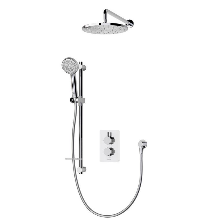Aqualisa - DREAM - ROUND Thermostatic Mixer Shower with Adjustable & Wall Fixed Heads