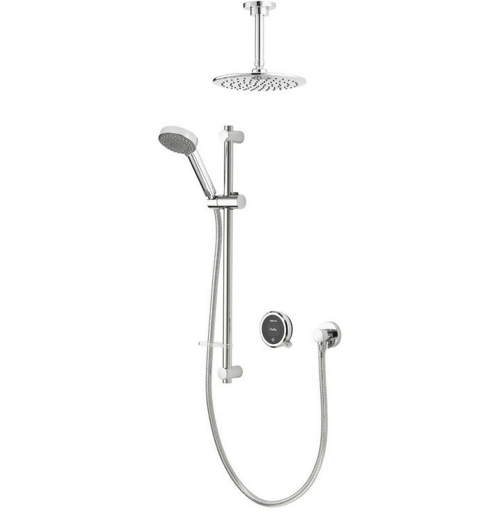Quartz Touch Smart Digital Shower Concealed with Adjustable Head and Fixed Ceiling Head 
