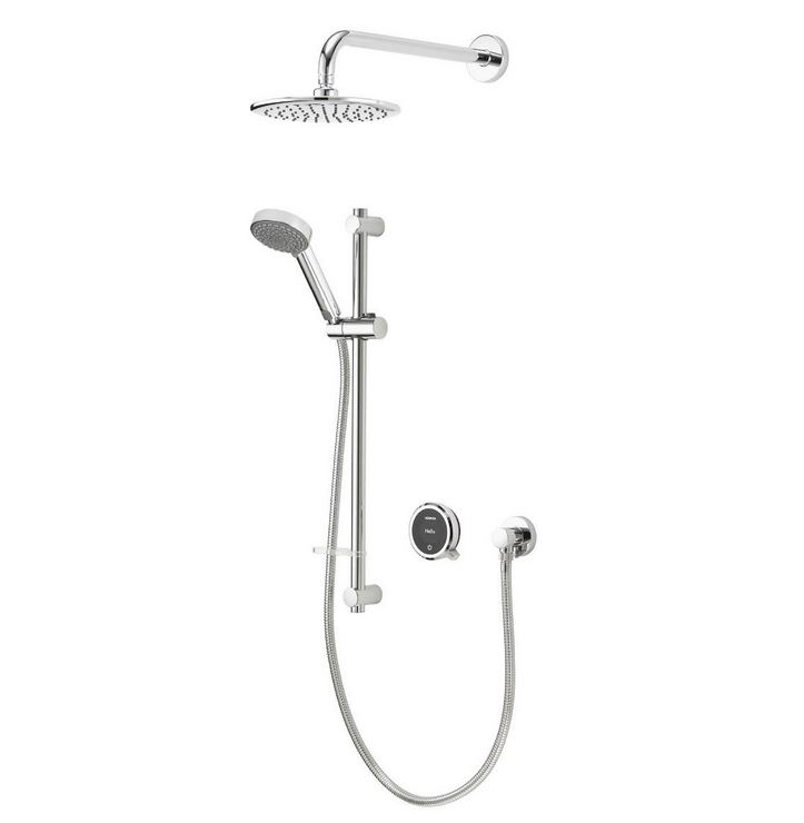 Aqualisa - QUARTZ TOUCH - Smart Digital Shower Concealed with Adj. Head & Fixed Wall Head (HP/Combi/Gravity)