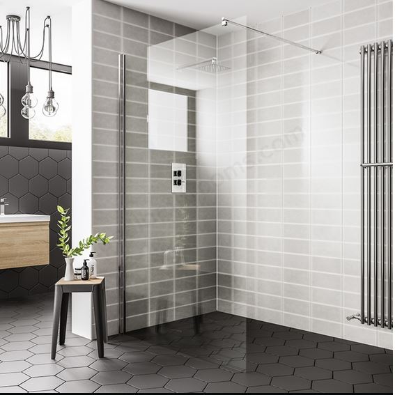 First Class - ESSENTIAL - Wet Room Panels (8mm Glass, Height: 2000mm, Size Options)