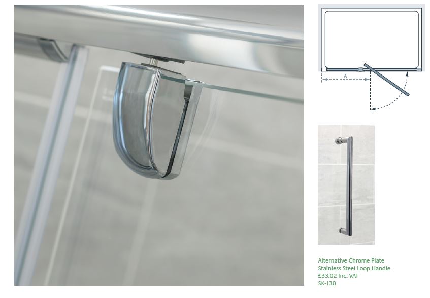 LAKES - Classic - Pivot Door with Integrated In-line Panel (Optional Side Panel) - Image 2