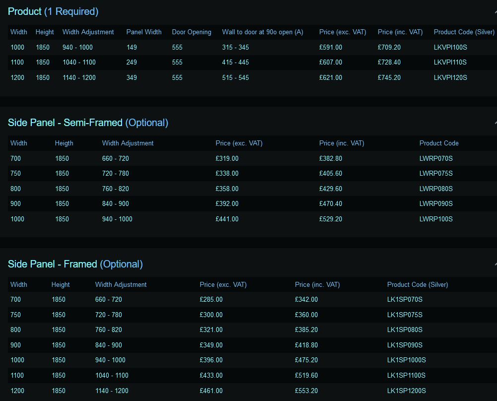 LAKES - Classic - Pivot Door with Integrated In-line Panel (Optional Side Panel) - Image 3