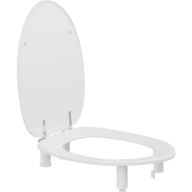 Pressalit - DANIA - Toilet Seat & Cover, 100mm Raised, Stabilising Buffers, Special Hinges & Splash Guard(R34000)