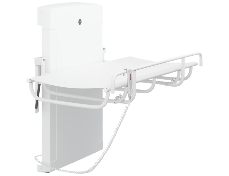 Pressalit - SCT 1000 - Powered Shower Changing Table, Foldable, 400mm Height Adj. Wired Hand Control (1400 / 1800mm)